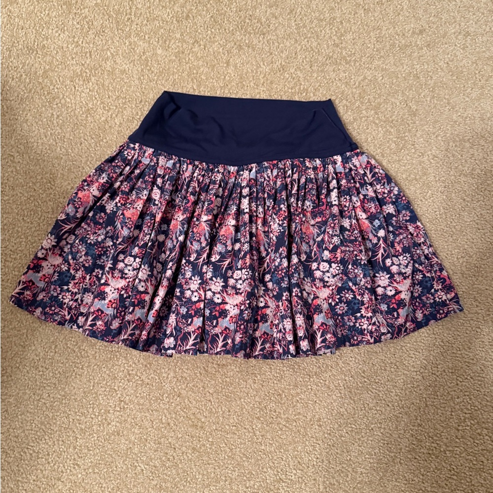 Aerie Floral tennis Skirt in Navy and Pink XS